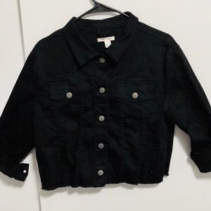 Cut off Black Jean Jacket